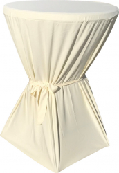 Fata de masa cu panglica CULINARO pentru mese cocktail 80xh110cm ivory 