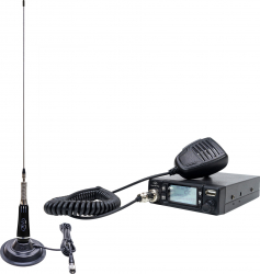 Kit Statie radio CB PNI Escort HP 9700 USB + Antena CB PNI LED 2000 cu baza magnetica Negru
