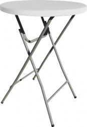 Masa pliabila inalta cocktail CULINARO D80xH110cm cu capac protectie alb 