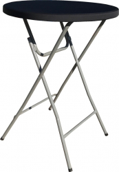 Masa pliabila inalta cocktail CULINARO D80xH110cm cu capac protectie negru 