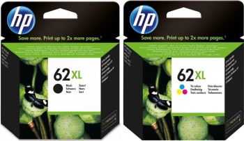 Pachet Cartus cerneala HP 62XL 1x C2P05AE Negru 1x C2P07AE TriColor Original 1015 pagini 