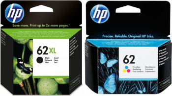 Pachet Cartus cerneala HP 62XL 1x C2P05AE Negru 1x C2P06AE TriColor Original 765 pagini 