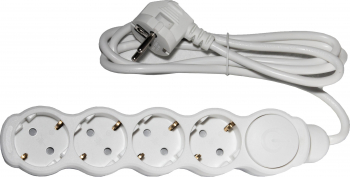 Prelungitor cu protectie pentru copii - 4 prize - 3 m lungime - cablu 3x1mm - buton on/off 
