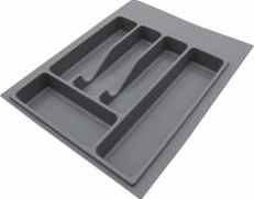 Suport organizare tacamuri gri pentru latime exterioara corp 450 mm montabil in sertar de bucatarie