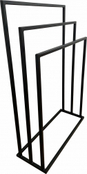 Suport tip cuier pentru prosoape sau haine cu 3 trepte metal negru Akela 014