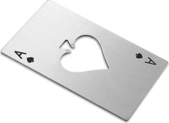 Desfacator de bere Lerods in forma unei carti de joc compatibil portcard culoare argintiu 