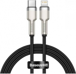 Cablu date Baseus Cafule Metal Fast Charging Type-C la Lightning 2m Negru 