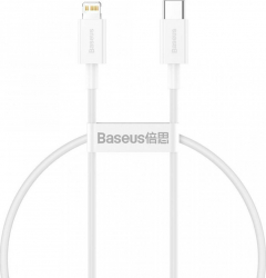 Cablu date Baseus Superior Fast Charging USB Type-C la Lightning 25cm Alb 