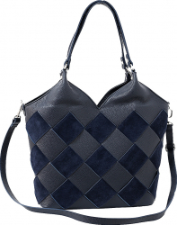 Geanta dama casual din piele naturala bleumarin FP133E 