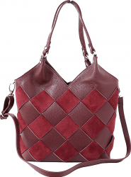 Geanta dama casual din piele naturala bordo FP133D 