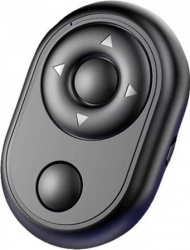 Mini Telecomanda Wireless Techstar and reg Negru Bluetooth Control Camera Timer Control Player Nu Necesita Apl 