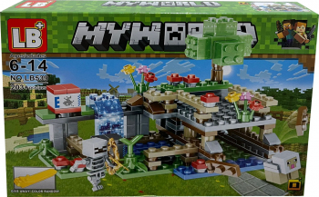 Set de constructie LB+ My World of Minecraft cu efecte luminoase si parti mobile 203 piese 