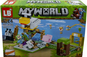 Set de constructie LB+ My World of Minecraft cu efecte luminoase si parti mobile 221 piese 