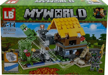 Set de constructie LB+ My World of Minecraft cu efecte luminoase si parti mobile 221 piese 