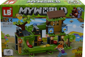 Set de constructie LB+ My World of Minecraft cu efecte luminoase si parti mobile 231 piese 
