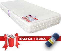 Set Saltea SuperOrtopedica Saltex 90x200 cm + Husa cu elastic 