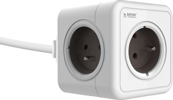 Prelungitor PowerCube Savio PC-03 5 prize protectie copii ignifug include suport montare lungime cablu 3m 