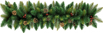 Ghirlanda de Craciun 1m din Crengute de Brad Artificial cu Conuri Naturale si Fructe Holly Lungime 100cm Diametru Bogat 35cm