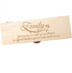 Cutie de vin personalizata din lemn - Family 35x10 cm 