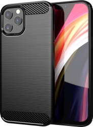 Husa de protectie cu insertii de carbon pentru iPhone 13 Pro Max Negru KOF-SHO3410 