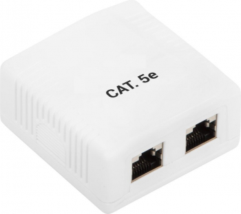 Priza dubla FTP cat 5e ecranata montaj suparafata 2 x RJ45 Alb TCL-SHO3356 