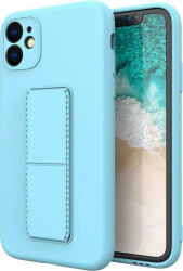 Husa de protectie cu stand metalic magnetic pentru iPhone12 Pro Max silicon Bleu CRD-BBL3206 