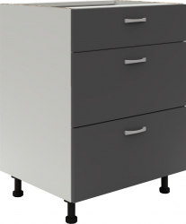 Corp Baza 3 Sertare haaus Alb/Antracit 60 x 50 x 80 cm 