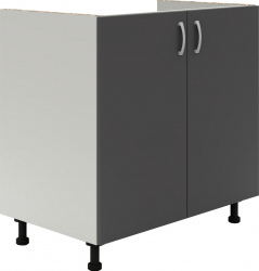 Corp Masca Chiuveta 2 Usi haaus Alb/Antracit 80 x 50 x 80 cm 