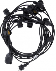 Ghirlanda luminoasa 12 m cu 10 spatii bec LED E27 IP65 pentru interior si exterior Negru TLF-BBL3260