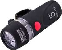 Lanterna multifunctionala pentru bicicleta montare pe ghidon diametru 22.2-25.4 mm 5 LED-uri 4xAAA impermeabila Negru JMB-BBL3344 