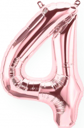 Balon folie cifra 4 culoare rose gold 32 inch 