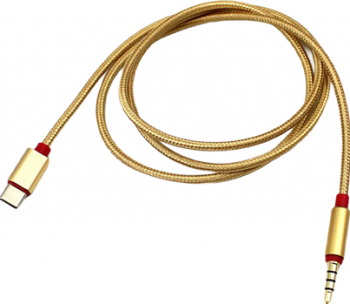 Cablu audio cu mufa Type-C la Jack 3.5 mm 1 metru Auriu AXT-SHO3591 