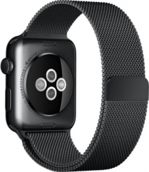 Curea iUni compatibila cu Apple Watch 1/2/3/4/5/6/7 42mm Milanese Loop Otel Inoxidabil Black 