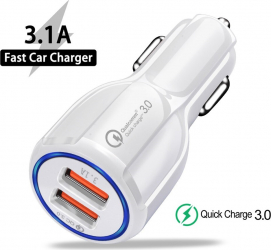 Incarcator Auto Qualcomm Quick Charge 3.0 - Alb 