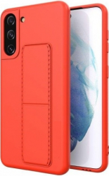 Husa de protectie cu stand metalic magnetic pentru Samsung Galaxy S21 silicon Rosu CRB-SHO3783 