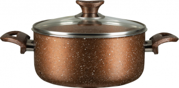 Oala din aluminiu cu invelis din granit Hausberg HB-H 434 24 cm Maro