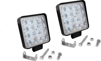 Set 2 proiectoare LED auto patrate 48W 11cm 12-24v