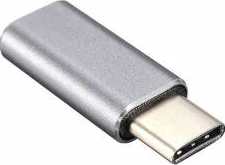 Adaptor micro USB mama la USB Type-C tata Aluminiu Gri 