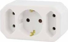 Adaptor priza Schuko la 1xSchuko+2xEuro mama 10A Emos 