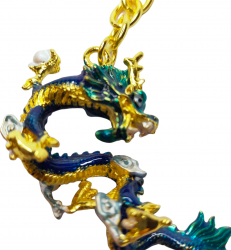 Amuleta pentru protectie cu Dragon albastru cu Perla nemuririi 