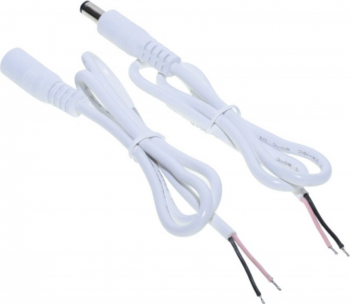 Set cablu de alimentare DC 2.1mm Alb 