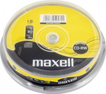 CD-RW ReWritabke Maxell 700Mb 80min 4X SHR10 / 624039