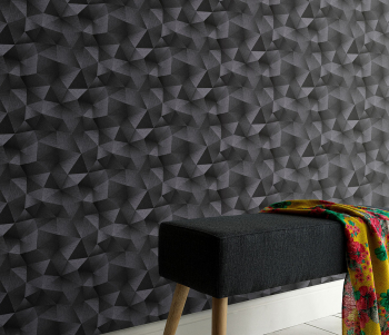 Tapet modern geometric romburi extralavabil negru gri GMK 3 10216-45 