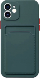 Husa pentru iPhone 12 Pro din silicon buzunar pentru carduri Verde 