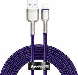 Cablu date Baseus Cafule Metal Fast Charging USB la Lightning Iphone 2.4A braided 2m Violet 
