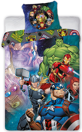 Lenjerie de pat Avengers Reversibila Bumbac 140 x 200 cm 