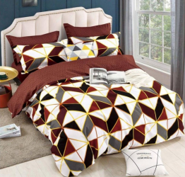 Lenjerie de pat pentru 2 persoane 6 piese finet F032 Roz 