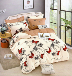 Lenjerie de pat pentru 2 persoane 6 piese finet F034 Crem 