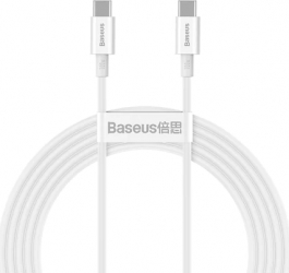 Cablu date Baseus Superior Fast Charging USB Type-C la USB Type-C 2m Alb 