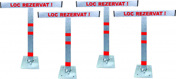 Set 4 blocatoare parcare otel culoare argintie 